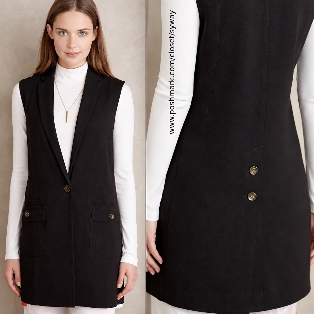 Anthropologie Cartonnier Jess Tailored Long Vest